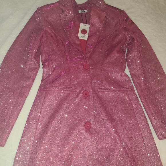SLA the Label - Petite Fushia Dress Coat - Picture 2 of 4
